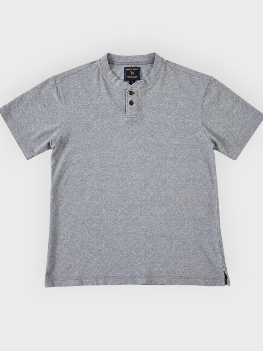 Woolrich Men's Gray 100% Cotton Henley Polo Shirt Size M